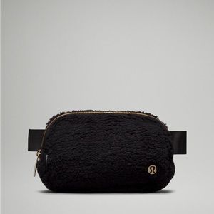 Lululemon Black and Gold Fleece Belt Bag